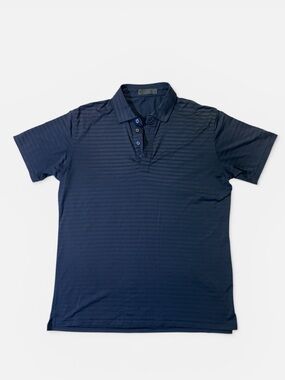 G/Fore mens M Medium blue gray stripe performance golf polo shirt EUC